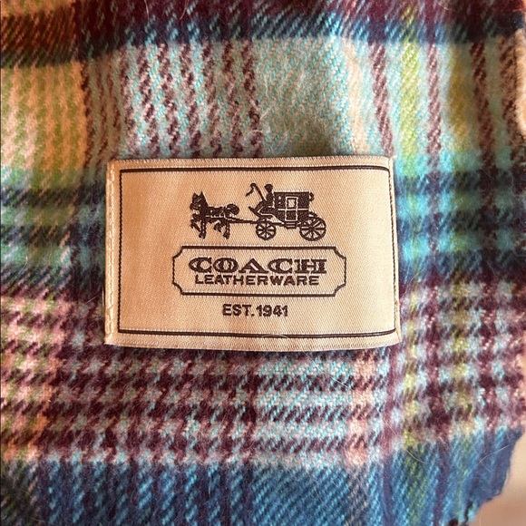 Coach Multicolor Plaid Scarf - Picture 2 of 2